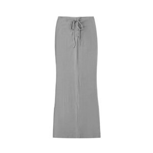 Dyed Washed Drawstring Maxi Skirt