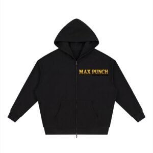 Unisex Loose Solid Full Zip Hoodie