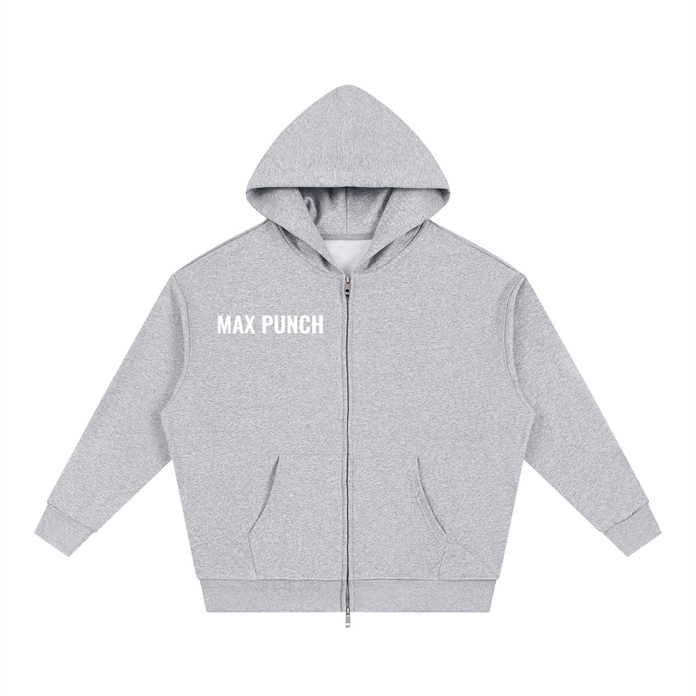 Unisex Loose Solid Full Zip Hoodie - Image 3